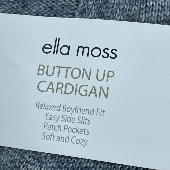 Ella Moss Womens Gray Button-Up Cardigan XL Relaxed Fit Polyester Blend NWT4422 - Picture 3 of 7